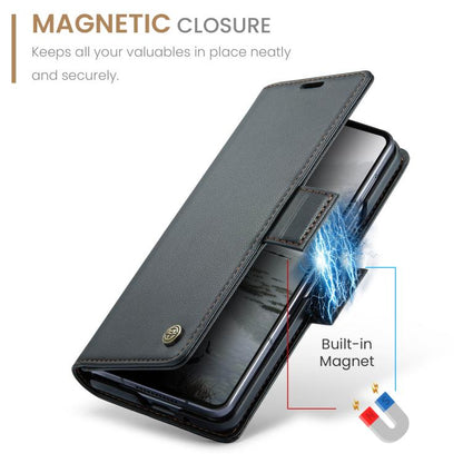 For Samsung Galaxy Z Fold7 CaseMe 023 Butterfly Buckle Litchi Texture RFID Anti-theft Leather Phone Case(Black) - Galaxy Z Fold7 5G Cases by CaseMe | Online Shopping UK | buy2fix