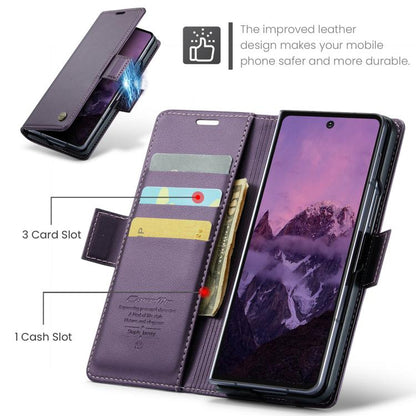 For Samsung Galaxy Z Fold7 CaseMe 023 Butterfly Buckle Litchi Texture RFID Anti-theft Leather Phone Case(Purple) - Galaxy Z Fold7 5G Cases by CaseMe | Online Shopping UK | buy2fix