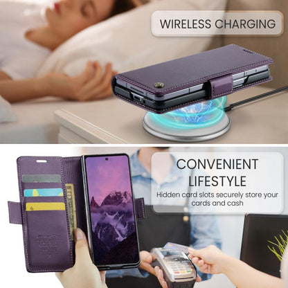 For Samsung Galaxy Z Fold7 CaseMe 023 Butterfly Buckle Litchi Texture RFID Anti-theft Leather Phone Case(Purple) - Galaxy Z Fold7 5G Cases by CaseMe | Online Shopping UK | buy2fix