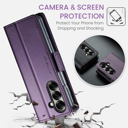 For Samsung Galaxy Z Fold7 CaseMe 023 Butterfly Buckle Litchi Texture RFID Anti-theft Leather Phone Case(Purple) - Galaxy Z Fold7 5G Cases by CaseMe | Online Shopping UK | buy2fix