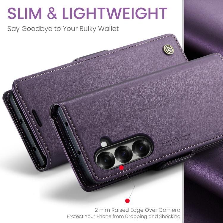 For Samsung Galaxy Z Fold7 CaseMe 023 Butterfly Buckle Litchi Texture RFID Anti-theft Leather Phone Case(Purple) - Galaxy Z Fold7 5G Cases by CaseMe | Online Shopping UK | buy2fix