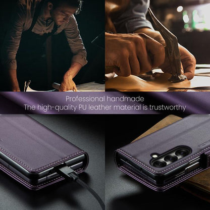 For Samsung Galaxy Z Fold7 CaseMe 023 Butterfly Buckle Litchi Texture RFID Anti-theft Leather Phone Case(Purple) - Galaxy Z Fold7 5G Cases by CaseMe | Online Shopping UK | buy2fix