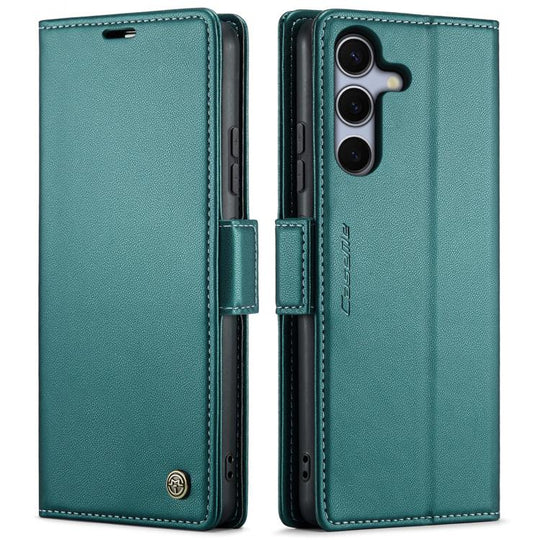For Galaxy S25 FE 5G CaseMe 023 Butterfly Buckle Litchi Texture RFID Anti-theft Leather Phone Case(Green)