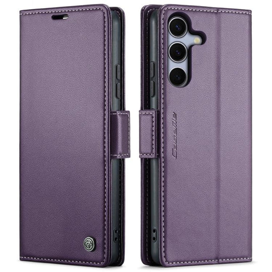 For Galaxy S25 FE 5G CaseMe 023 Butterfly Buckle Litchi Texture RFID Anti-theft Leather Phone Case(Purple)