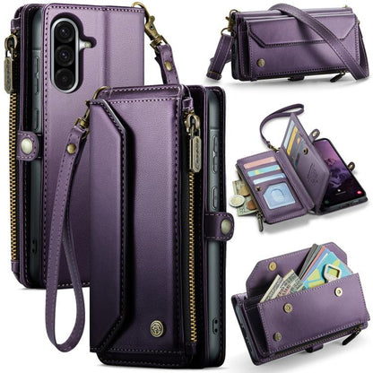 For Samsung Galaxy A36 CaseMe C36 Card Slots Zipper Wallet RFID Anti-theft Leather Phone Case(Purple) - Galaxy Phone Cases by CaseMe | Online Shopping UK | buy2fix