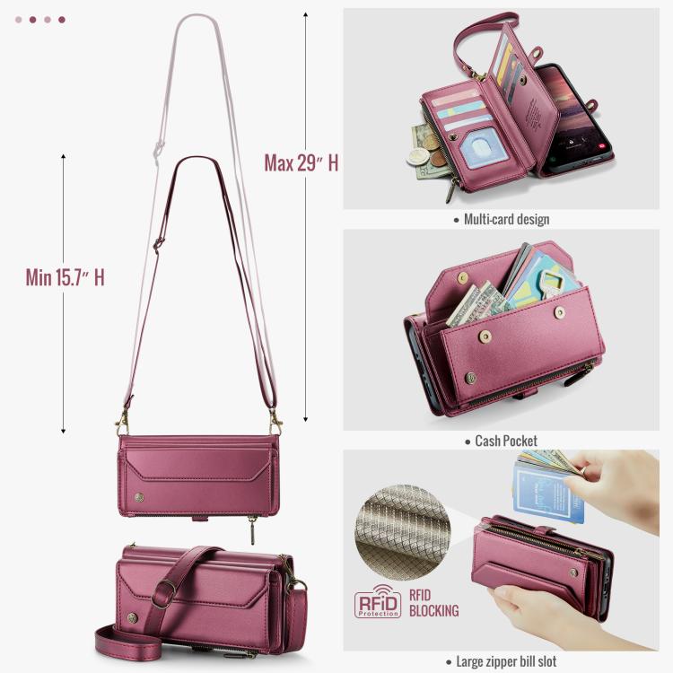 For Samsung Galaxy A56 5G CaseMe C36 Card Slots Zipper Wallet RFID Anti-theft Leather Phone Case(Red) - Galaxy Phone Cases by CaseMe | Online Shopping UK | buy2fix