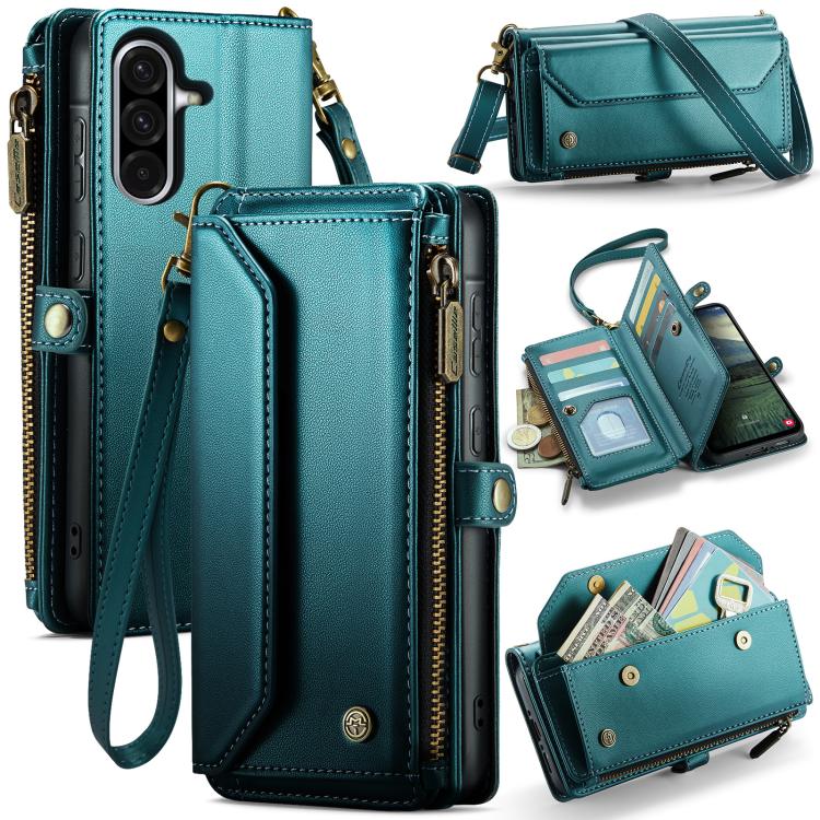 For Samsung Galaxy A56 5G CaseMe C36 Card Slots Zipper Wallet RFID Anti-theft Leather Phone Case(Blue) - Galaxy Phone Cases by CaseMe | Online Shopping UK | buy2fix