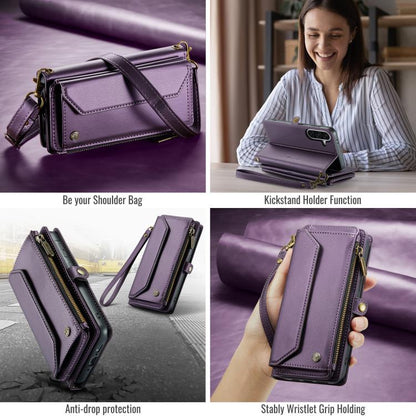 For Samsung Galaxy A56 5G CaseMe C36 Card Slots Zipper Wallet RFID Anti-theft Leather Phone Case(Purple) - Galaxy Phone Cases by CaseMe | Online Shopping UK | buy2fix