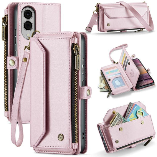 For Samsung Galaxy S25 Edge 5G CaseMe C36 Card Slots Zipper Wallet RFID Anti-theft Leather Phone Case(Pink) - Galaxy S25 Edge 5G Cases by CaseMe | Online Shopping UK | buy2fix