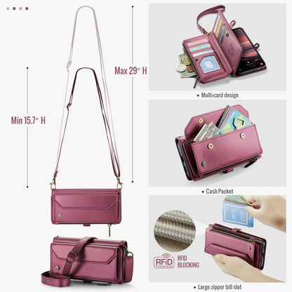 For Samsung Galaxy S25 Edge 5G CaseMe C36 Card Slots Zipper Wallet RFID Anti-theft Leather Phone Case(Red) - Galaxy S25 Edge 5G Cases by CaseMe | Online Shopping UK | buy2fix