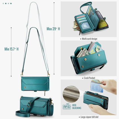 For Samsung Galaxy S25 Edge 5G CaseMe C36 Card Slots Zipper Wallet RFID Anti-theft Leather Phone Case(Blue) - Galaxy S25 Edge 5G Cases by CaseMe | Online Shopping UK | buy2fix