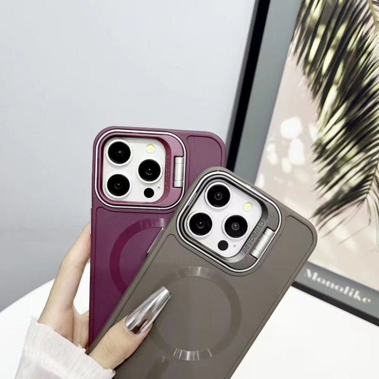 For iPhone 16 Plus CD Texture Frosted MagSafe Lens Holder Phone Case(Green) by buy2fix