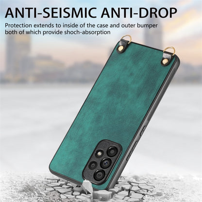 For Samsung Galaxy S25+ 5G Vintage Leather PC Back Cover Phone Case with Crossbody Strap(Green) by buy2fix