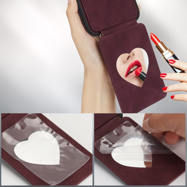 For iPhone 12 Pro Crossbody Skin Card Bag Lanyard Phone Case(Red) - iPhone 12 / 12 Pro Cases by buy2fix | Online Shopping UK | buy2fix