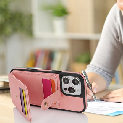 For iPhone 14 Pro Max Crossbody Skin Card Bag Lanyard Phone Case(Pink) - iPhone 14 Pro Max Cases by buy2fix | Online Shopping UK | buy2fix