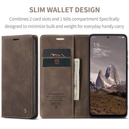 For OPPO Reno12 5G Global CaseMe 013 Multifunctional Horizontal Flip Leather Phone Case(Coffee) by CaseMe