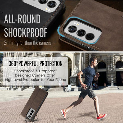 For OPPO Reno12 5G Global CaseMe 013 Multifunctional Horizontal Flip Leather Phone Case(Coffee) by CaseMe