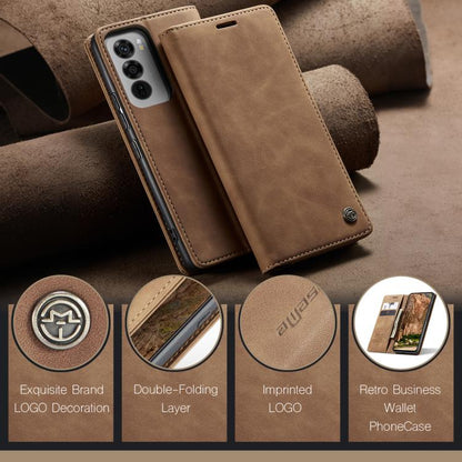 For OPPO Reno12 5G Global CaseMe 013 Multifunctional Horizontal Flip Leather Phone Case(Brown) by CaseMe