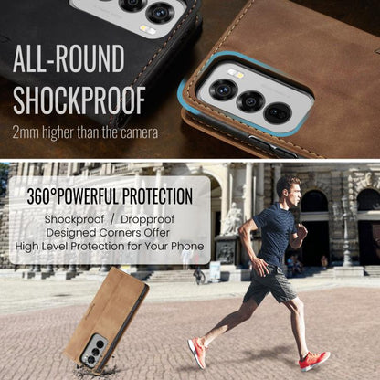 For OPPO Reno12 5G Global CaseMe 013 Multifunctional Horizontal Flip Leather Phone Case(Brown) by CaseMe