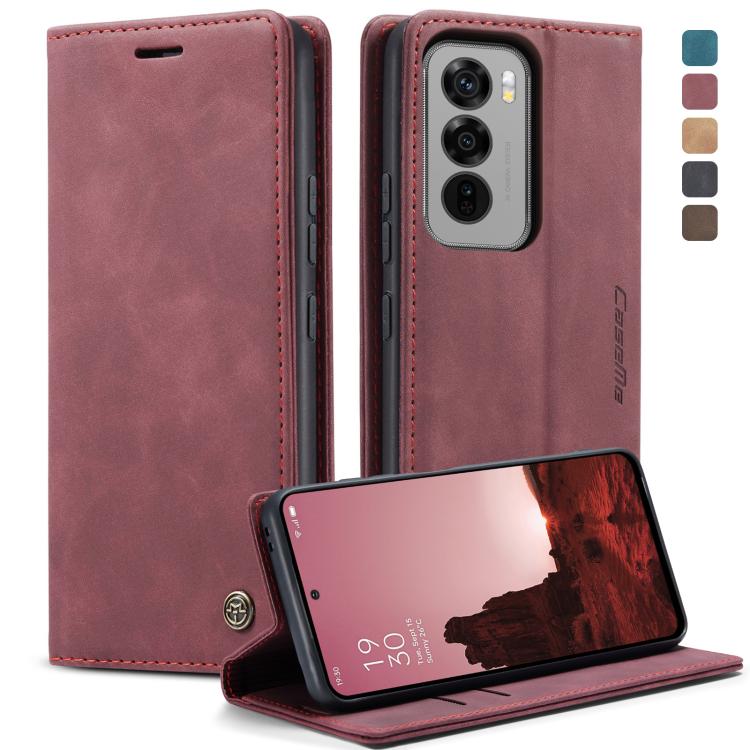 For OPPO Reno12 5G Global CaseMe 013 Multifunctional Horizontal Flip Leather Phone Case(Red) by CaseMe