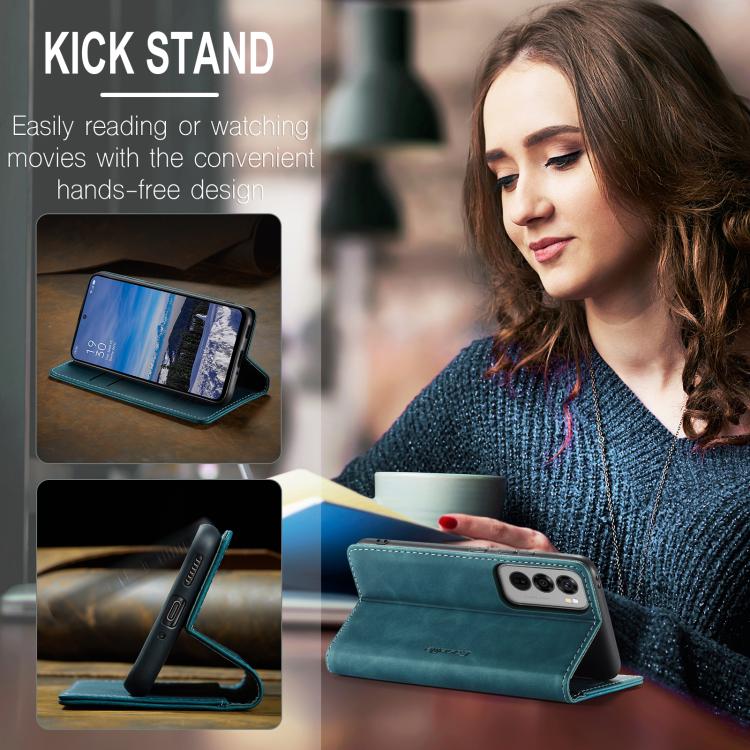 For OPPO Reno12 5G Global CaseMe 013 Multifunctional Horizontal Flip Leather Phone Case(Blue) by CaseMe