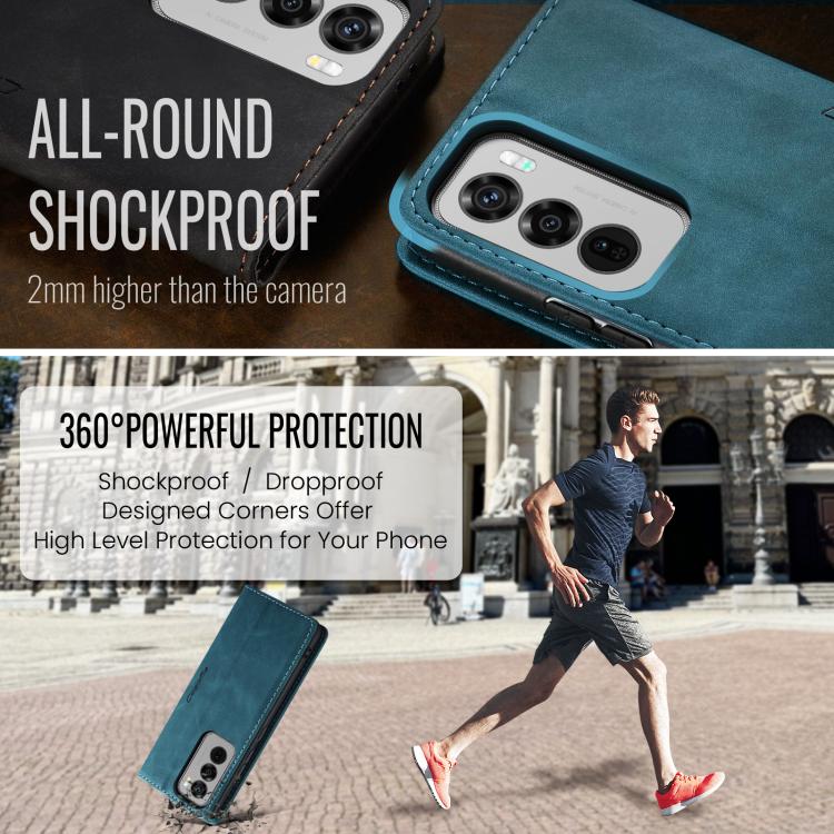 For OPPO Reno12 5G Global CaseMe 013 Multifunctional Horizontal Flip Leather Phone Case(Blue) by CaseMe