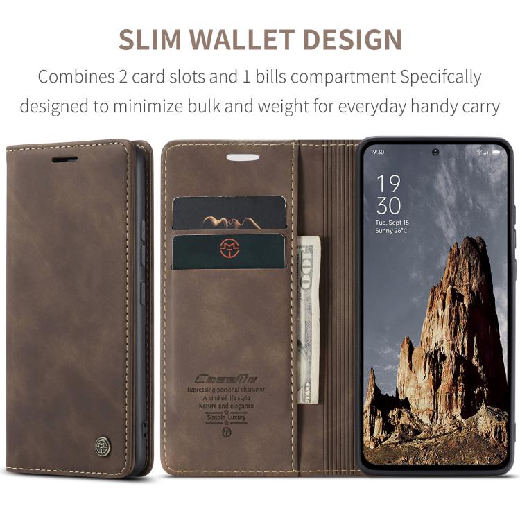 For OPPO Reno12 Pro 5G Global CaseMe 013 Multifunctional Horizontal Flip Leather Phone Case(Coffee) by CaseMe