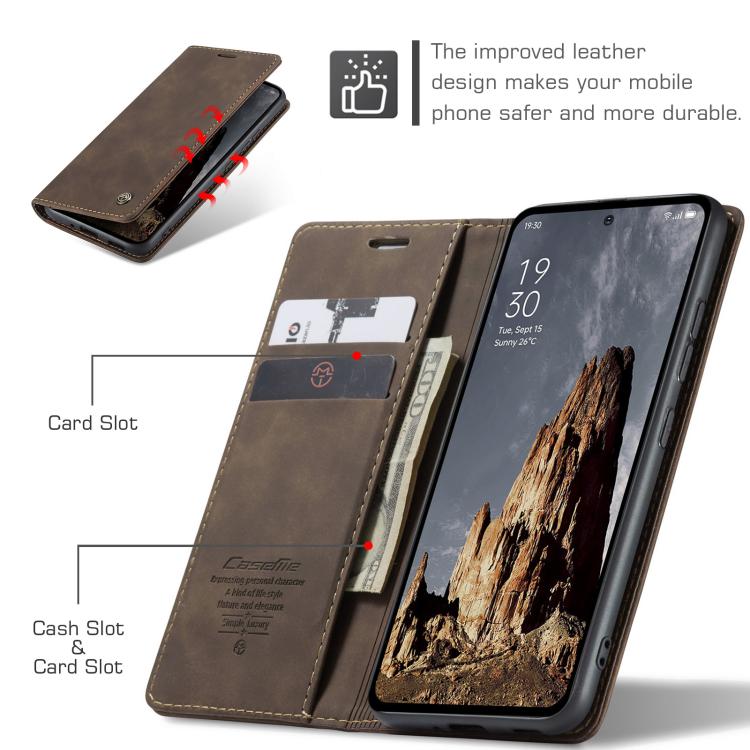 For OPPO Reno12 Pro 5G Global CaseMe 013 Multifunctional Horizontal Flip Leather Phone Case(Coffee) by CaseMe