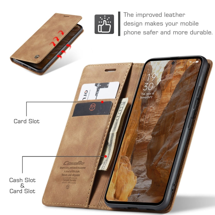 For OPPO Reno12 Pro 5G Global CaseMe 013 Multifunctional Horizontal Flip Leather Phone Case(Brown) - Reno12 Pro Cases by CaseMe | Online Shopping UK | buy2fix