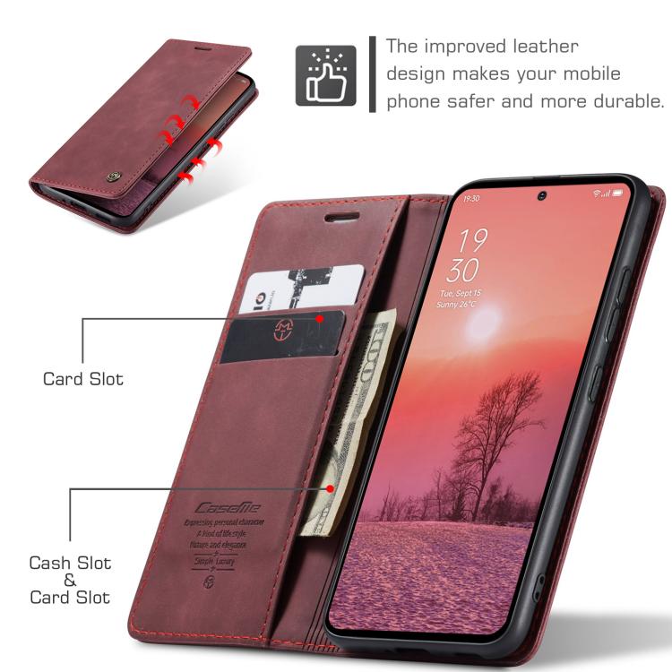 For OPPO Reno12 Pro 5G Global CaseMe 013 Multifunctional Horizontal Flip Leather Phone Case(Red) by CaseMe