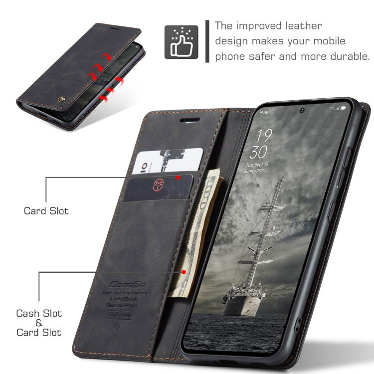 For OPPO Reno12 Pro 5G Global CaseMe 013 Multifunctional Horizontal Flip Leather Phone Case(Black) by CaseMe