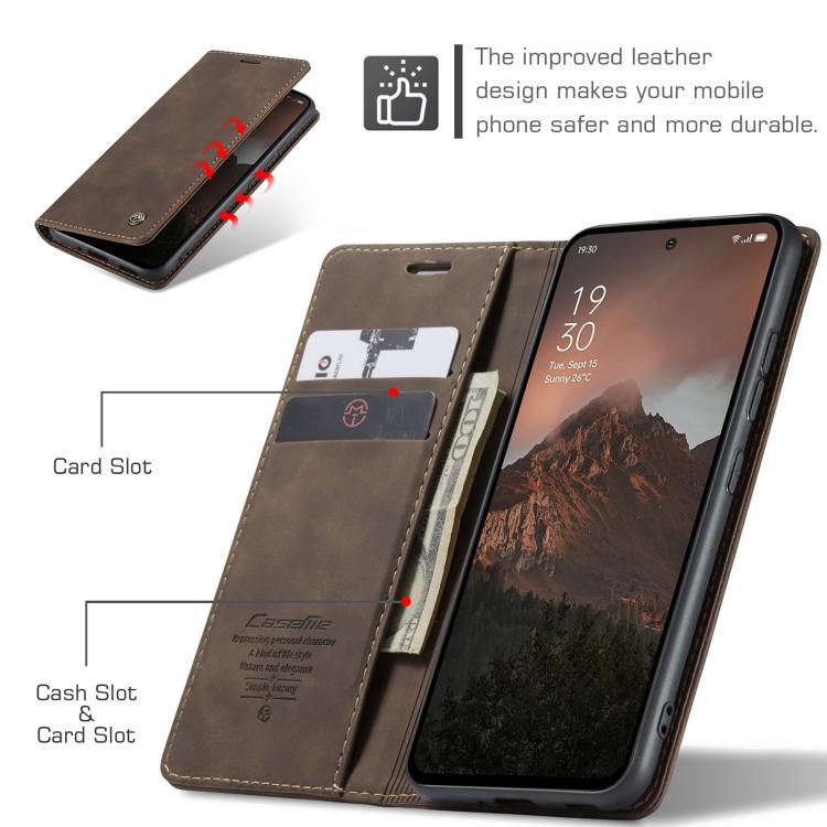 For OPPO Reno12 F /12 FS 5G CaseMe 013 Multifunctional Horizontal Flip Leather Phone Case(Coffee) by CaseMe