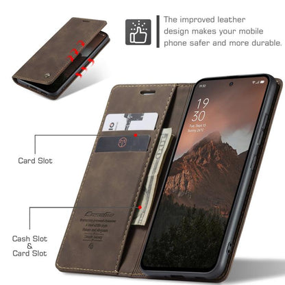 For OPPO Reno12 F /12 FS 5G CaseMe 013 Multifunctional Horizontal Flip Leather Phone Case(Coffee) by CaseMe