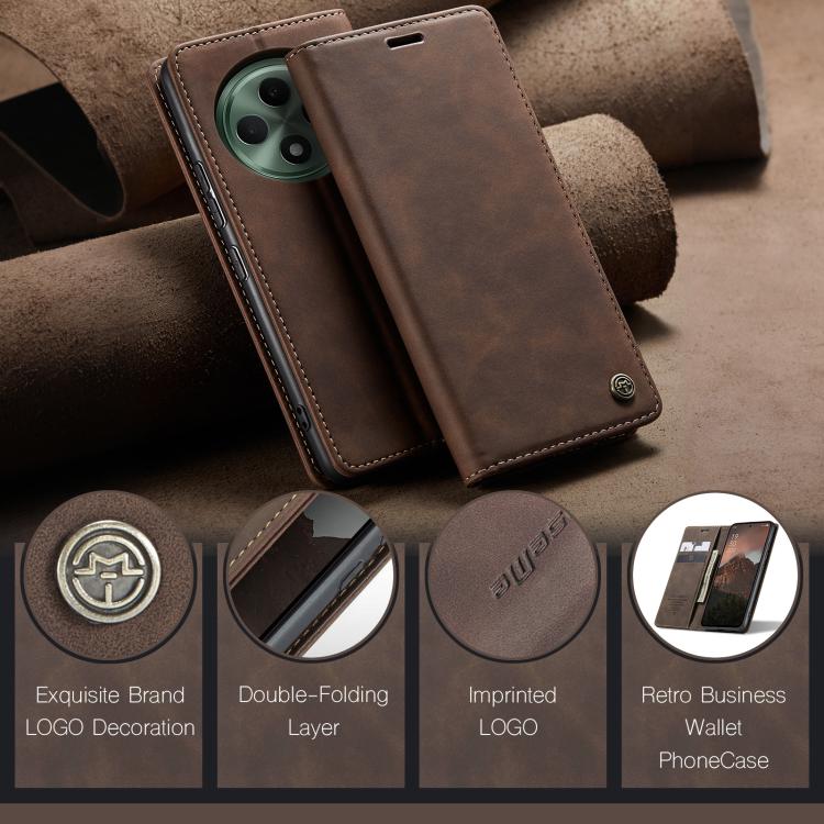 For OPPO Reno12 F /12 FS 5G CaseMe 013 Multifunctional Horizontal Flip Leather Phone Case(Coffee) by CaseMe