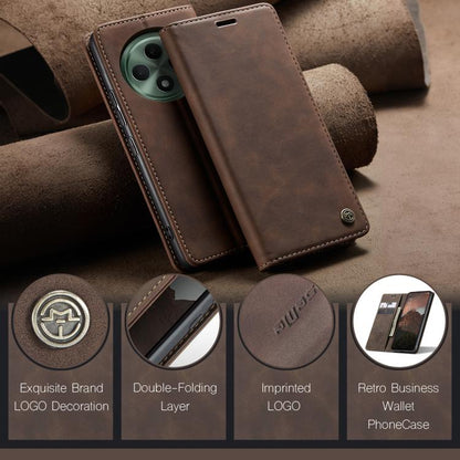 For OPPO Reno12 F /12 FS 5G CaseMe 013 Multifunctional Horizontal Flip Leather Phone Case(Coffee) by CaseMe