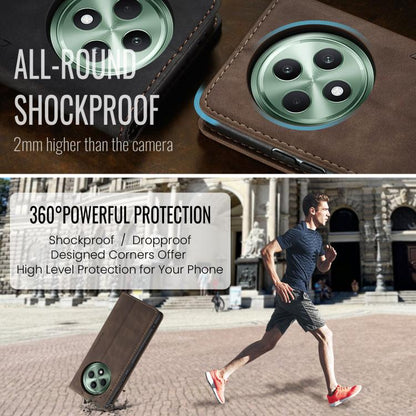 For OPPO Reno12 F /12 FS 5G CaseMe 013 Multifunctional Horizontal Flip Leather Phone Case(Coffee) by CaseMe