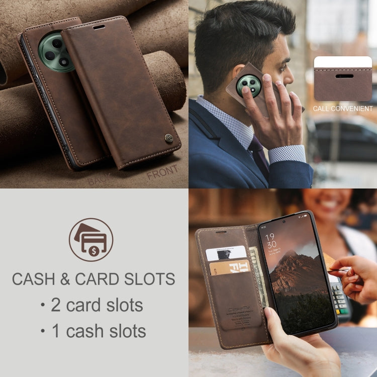 For OPPO Reno12 F /12 FS 5G CaseMe 013 Multifunctional Horizontal Flip Leather Phone Case(Coffee) by CaseMe