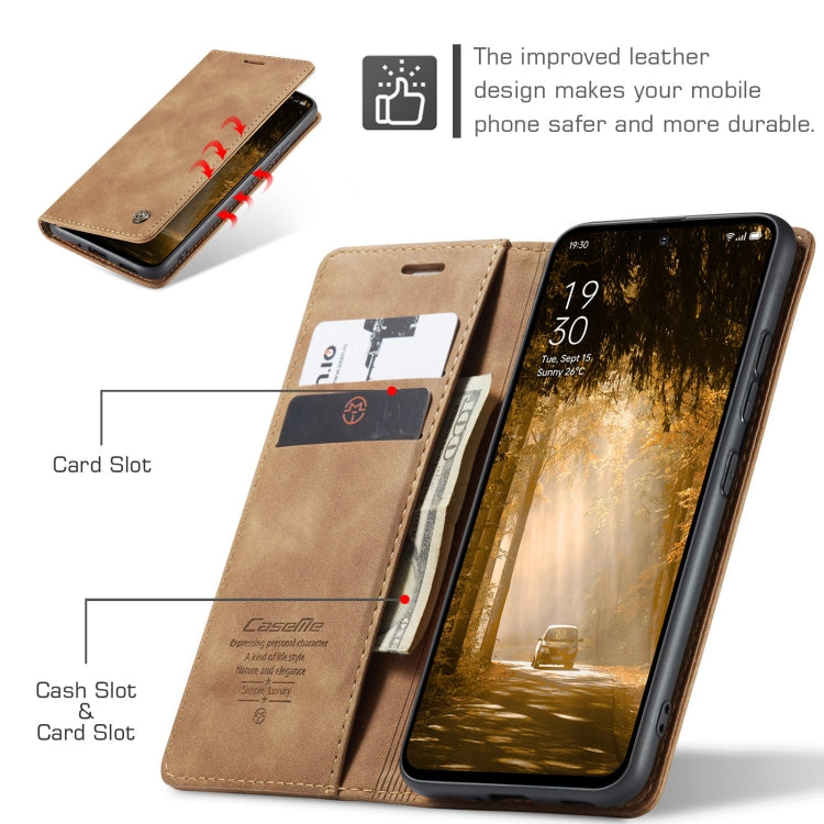 For OPPO Reno12 F /12 FS 5G CaseMe 013 Multifunctional Horizontal Flip Leather Phone Case(Brown) by CaseMe