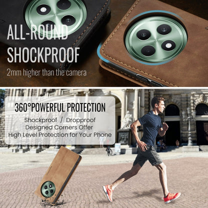 For OPPO Reno12 F /12 FS 5G CaseMe 013 Multifunctional Horizontal Flip Leather Phone Case(Brown) by CaseMe