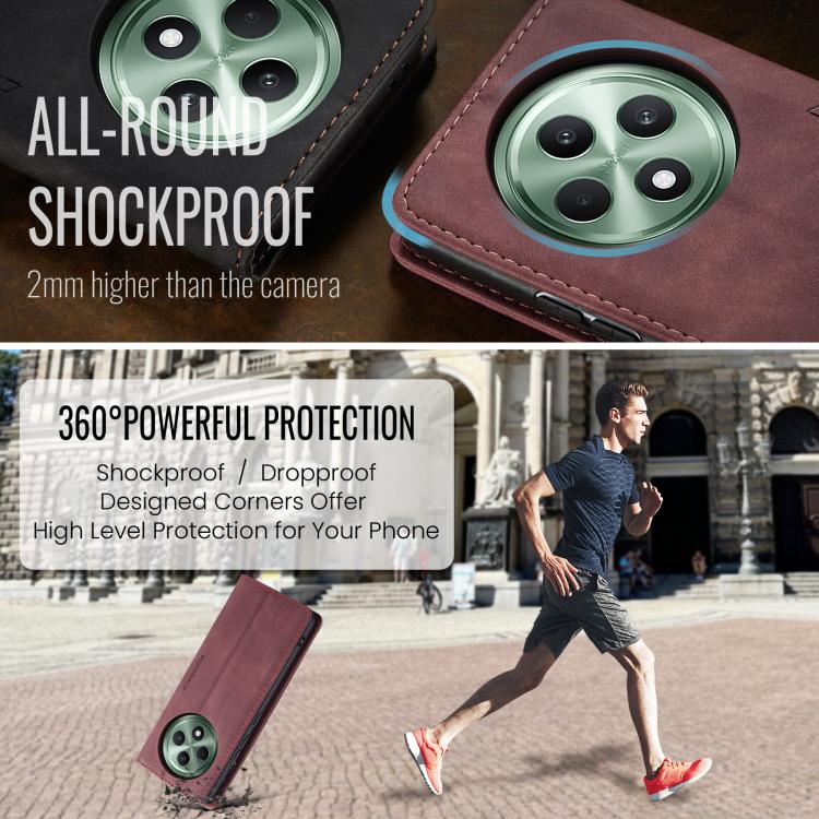 For OPPO Reno12 F /12 FS 5G CaseMe 013 Multifunctional Horizontal Flip Leather Phone Case(Red) by CaseMe