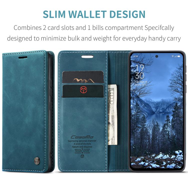 For OPPO Reno12 F /12 FS 5G CaseMe 013 Multifunctional Horizontal Flip Leather Phone Case(Blue) by CaseMe