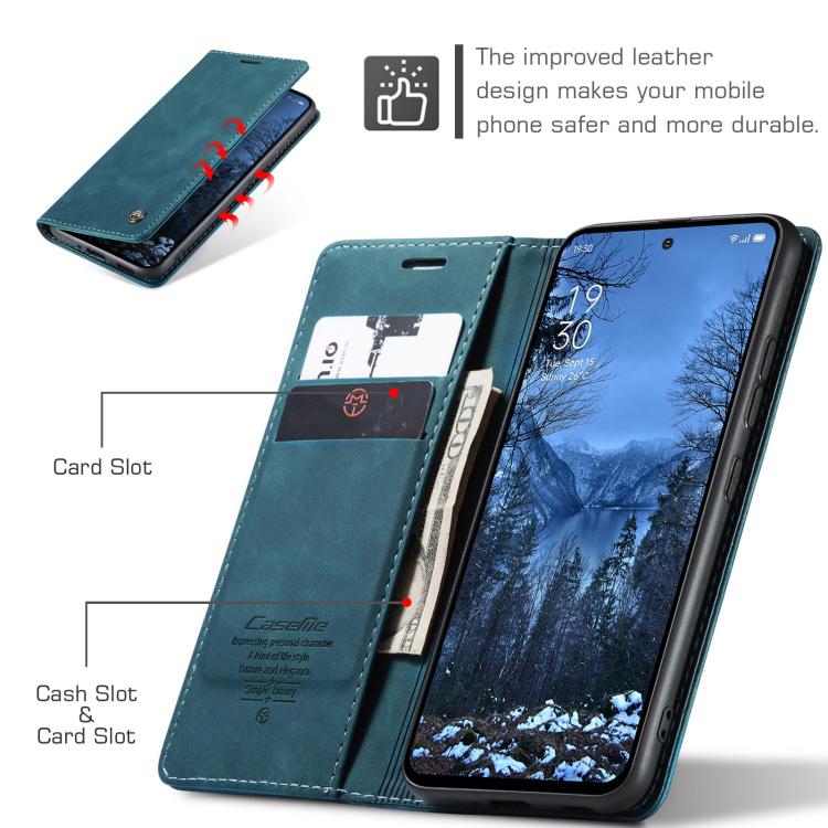 For OPPO Reno12 F /12 FS 5G CaseMe 013 Multifunctional Horizontal Flip Leather Phone Case(Blue) by CaseMe