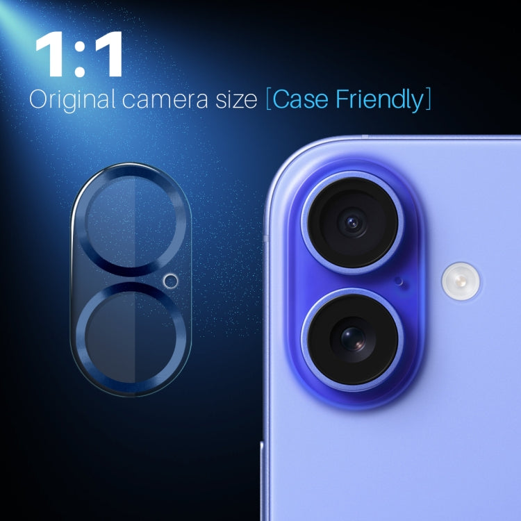 For iPhone 16 / 16 Plus NORTHJO Camera Lens Protector CD Veins 3D Tempered Glass Film(Blue) - iPhone 16 Plus Tempered Glass by NORTHJO | Online Shopping UK | buy2fix