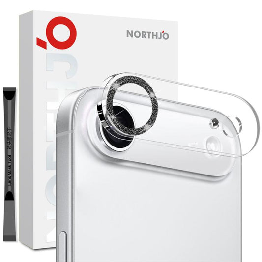 For iPhone Air NORTHJO Camera Lens Protector Glitter Ring 3D Tempered Glass Film(Black) - iPhone Air Tempered Glass by NORTHJO | Online Shopping UK | buy2fix