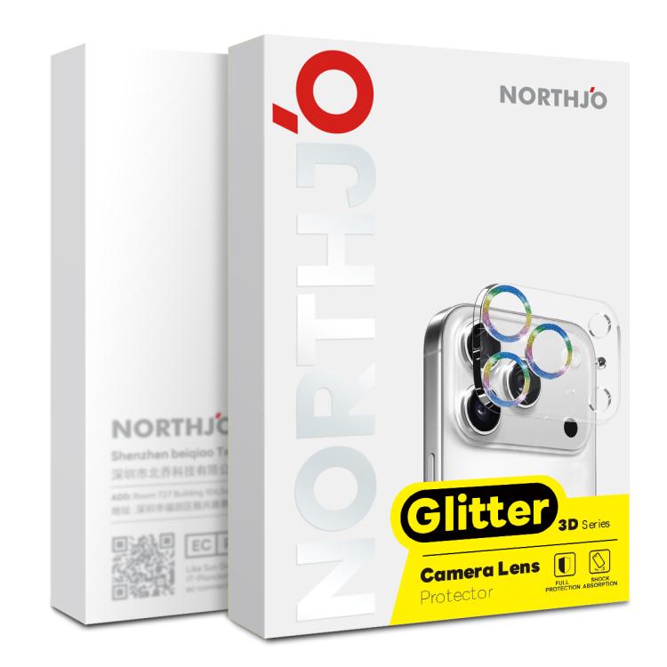 For iPhone Air NORTHJO Camera Lens Protector Glitter Ring 3D Tempered Glass Film(Black) - iPhone Air Tempered Glass by NORTHJO | Online Shopping UK | buy2fix