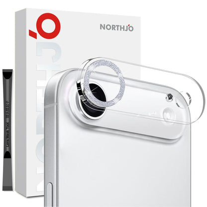 For iPhone Air NORTHJO Camera Lens Protector Glitter Ring 3D Tempered Glass Film(Silver) - iPhone Air Tempered Glass by NORTHJO | Online Shopping UK | buy2fix