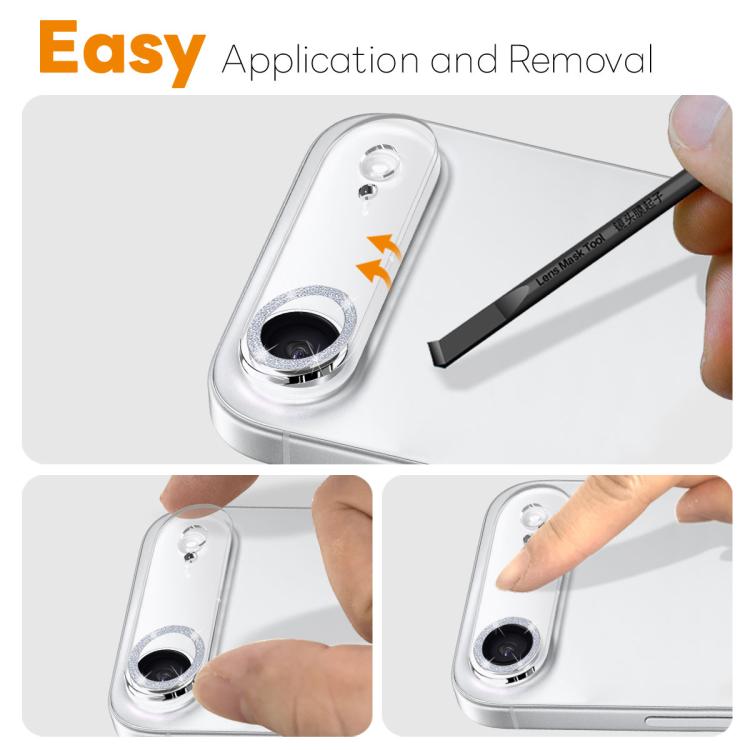 For iPhone Air NORTHJO Camera Lens Protector Glitter Ring 3D Tempered Glass Film(Silver) - iPhone Air Tempered Glass by NORTHJO | Online Shopping UK | buy2fix