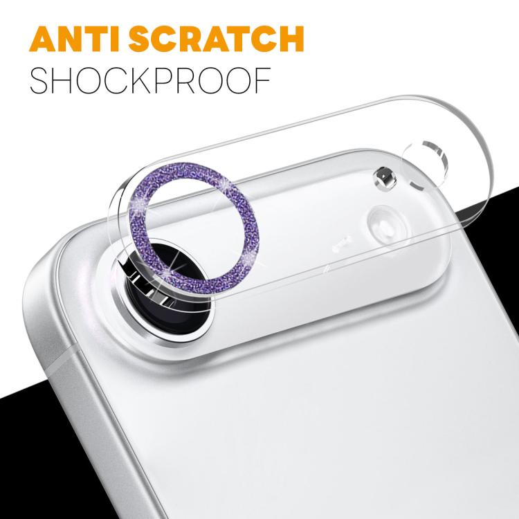 For iPhone Air NORTHJO Camera Lens Protector Glitter Ring 3D Tempered Glass Film(Purple) - iPhone Air Tempered Glass by NORTHJO | Online Shopping UK | buy2fix