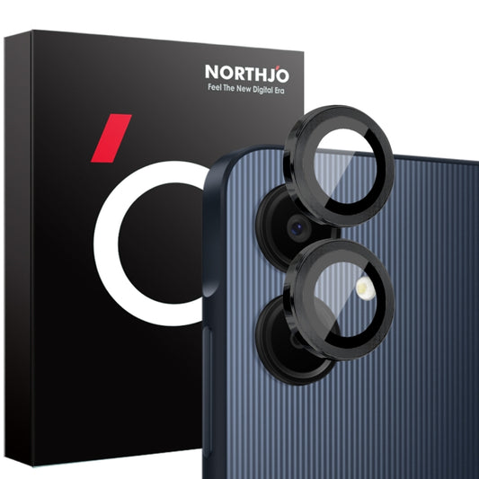 For Samsung Galaxy A06 4G NORTHJO Camera Lens Protector CD Metal Ring Tempered Glass Film(Black) - Galaxy Tempered Glass by NORTHJO | Online Shopping UK | buy2fix