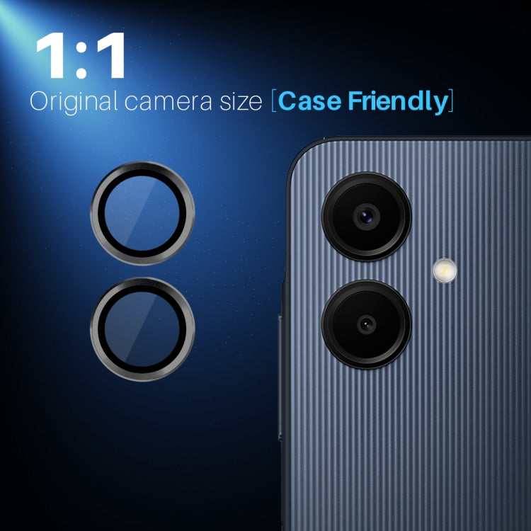 For Samsung Galaxy A06 4G NORTHJO Camera Lens Protector CD Metal Ring Tempered Glass Film(Black) - Galaxy Tempered Glass by NORTHJO | Online Shopping UK | buy2fix